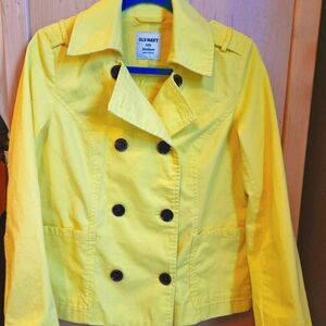Adorable lemon yellow P-Coat, Old Navy, Sz M
